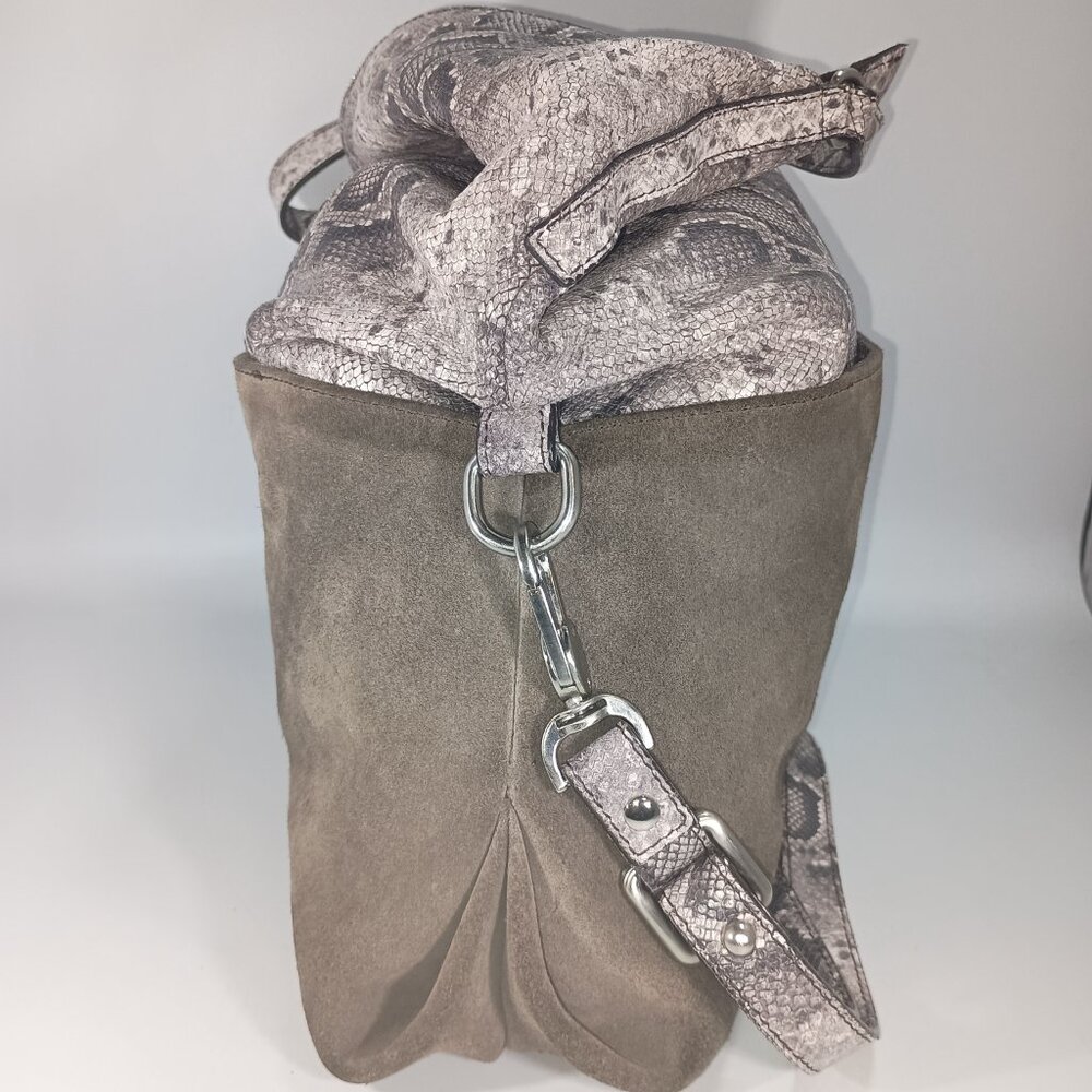 Garnet Hill Python Print Leather Convertible Tote… - image 5